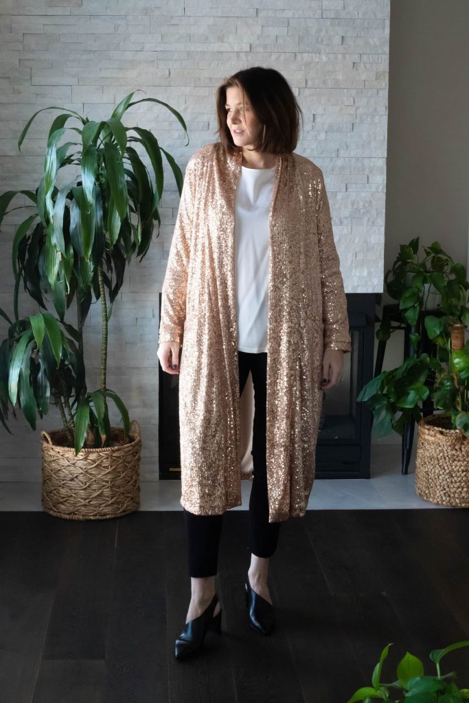 Gold Sequin Duster Cardigan