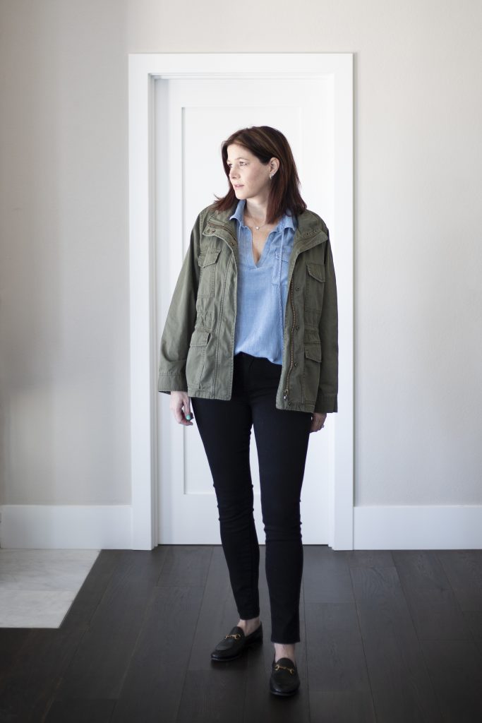 #madewell #railstop #utilityjacket #stylingtips #blackpants #springstyle