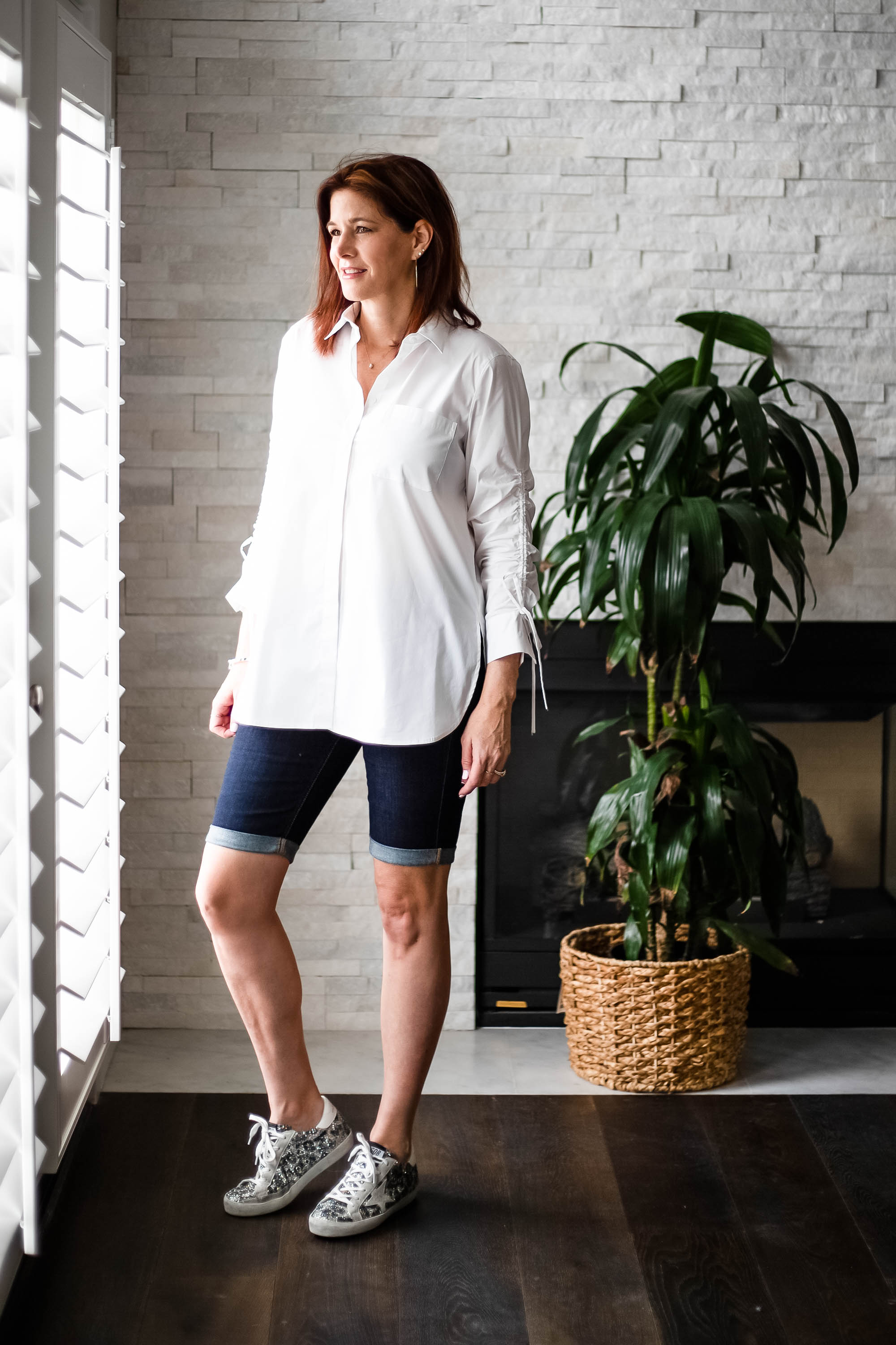 #athleta #whiteshirt #7forallmankind #bermudashorts #summerstyle #springstyle