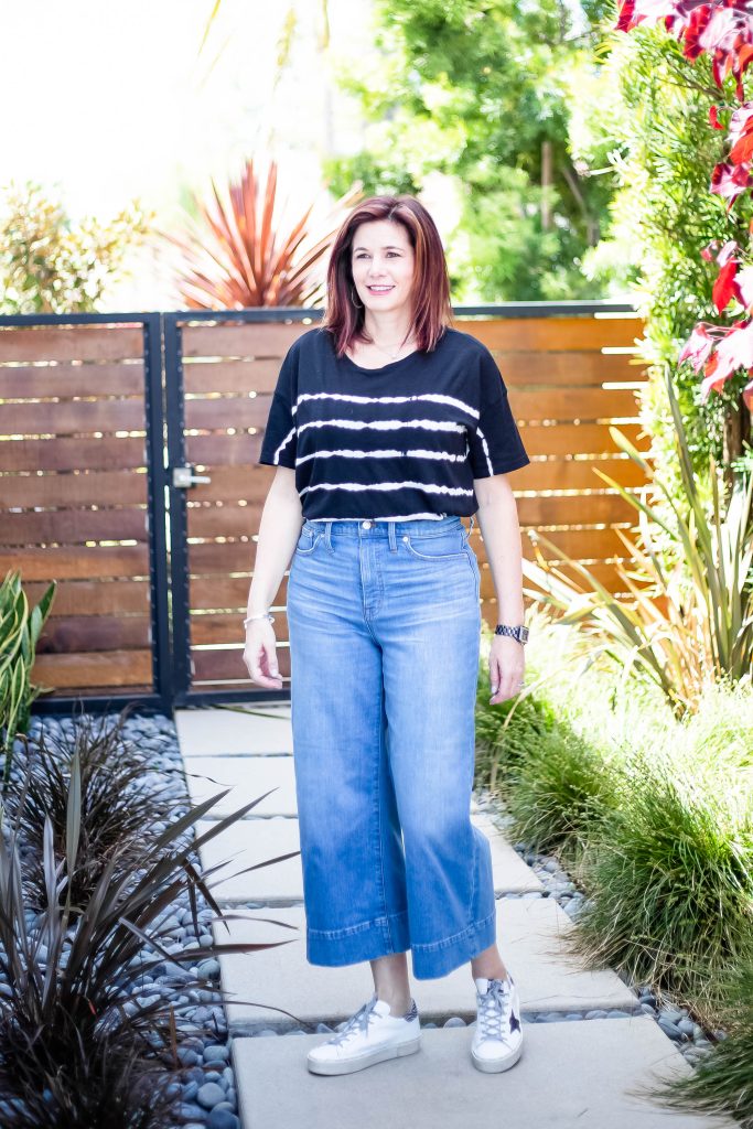 Wide leg discount cropped denim